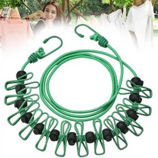 천 야외 빨랫줄 다리미 와이어 조절식 캠핑 개폐식 빨랫핀, 2.Green, 1개