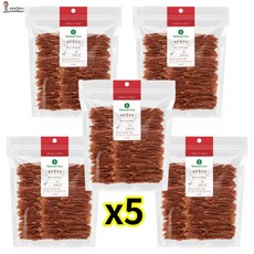  네츄럴코어 천연간식 닭가슴살 오리가슴살 대용량 육포, 5팩, 오리가슴살 트위스트 400g 