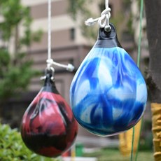 권투 훈련 물샌드백 야외샌드백 펀치연습 헤비백, 구형 26x37 파란색 버튼 로프