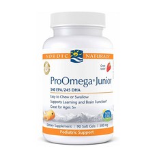 노르딕내츄럴스 프로오메가 주니어 340 EPA 245 DHA 500mg 스트로베리 소프트젤, 90정, 1개