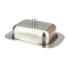 LYiq 버터 접시 상자 컨테이너 치즈 빵 스토리지 버터 트레이 뚜껑, Silver, 1개