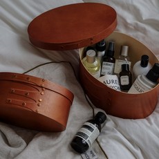 북유럽 빈티지 셰이커박스 Shaker oval box 핸드메이드 우드 보관함 타원형 심플 수납 바구니 다용도 상자, 1개, M (25X18X12cm)