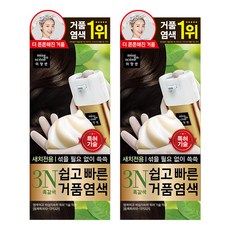 미쟝센 쉽고 빠른 거품 염색 새치전용, 3N 흑갈색, 2개