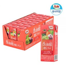 Dole 마녀비법 레드 190ml 24팩 1박스 야채주스 과채즙 100%, 마녀비법 190ml 24팩 1박스 + 트레이