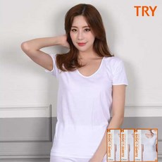 속옷MOA 트라이 베이직 여성 40수 면100% 반소매 반팔 런닝 3p