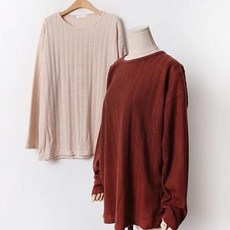유니파크 브이넥 라운드 느낌 데일리 3만원대 선물 시스루 골지티 깔끔한 여성의류 E-1694201