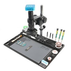 전문 확대 현미경 수리 플랫폼 36MP 4K HDMI 현미경 카메라 120X/180X/300X C 마운트 렌즈 144 LED 램프|망원경|, A, 1개, 120X