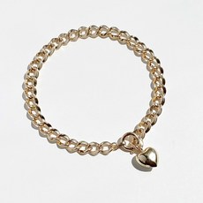 에버링 18K 금 팔찌 풍성한 볼륨의 통통하트 물결 체인_BNFC8202 Gold Bracelet Gift