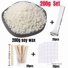 천연 대두 과립 향 양초 원료 100 DIY 만들기 용품 첨가제 없음, flaky 200g set, 200g, 1개