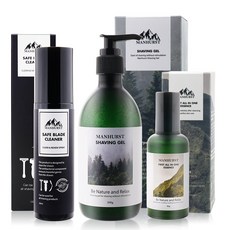 맨허스트 세이프 블레이드 클리너 100ml+쉐이빙젤 300ml+퍼스트 올인원 에센스 80ml
