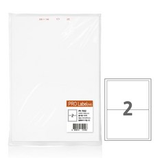 프로라벨 13종 A4 100매(벌크용) 2팩 / 폼텍 호환 라벨, 2칸 PR7002 2칸 PR7002