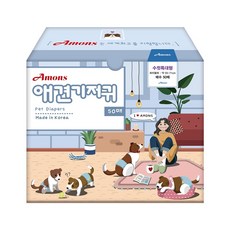 아몬스 수컷용 강아지 기저귀, 특대형, 1개, 50개입