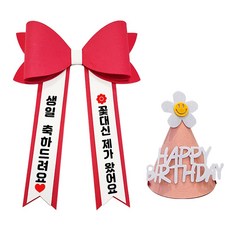 라이뚜뚜 인간화환 아기화환 리본 미니 에바폼 생일 선물 자유문구