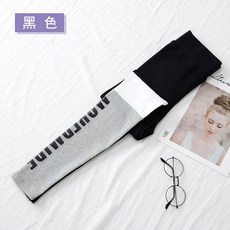 유에스 레깅스팬츠 여자레깅스 한국어 봄과 가을 모델 대비 컬러 문자 스티치 레깅스 여성은 얇은 스포츠 9 점 얇은 착용