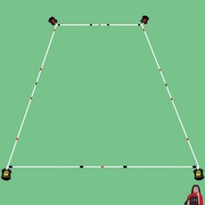 배드민턴 코트 간이 바닥선 경계선 야외 체육관 경기장 네트 배구 테니스 족구 휴대용, A.O65-white분리된필드선