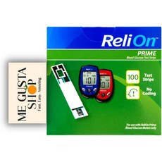ReliOn 프라임 혈당 테스트 스트립 100 Ct + Me Gustas 스티커