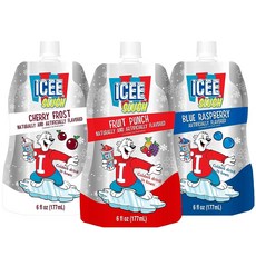 미국 편의점 ICEE SLUSH 아이시 슬러시 3종 아이스크림 튜브, 블루 라스베리, 1개, 177ml