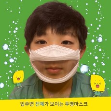 아동용(KC) 입 전체가 보이는 투명마스크 김서림 방지 립뷰마스크 당일발송(18시), 화이트(FREE)