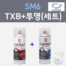 삼성 SM6 TXB 마이센블루 컬러스프레이 + 제투명마감용스프레이 자동차 카 페인트 200ml