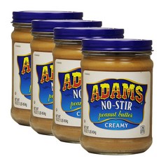 아담스 땅콩 피넛 버터 크리미 Adams No Stir Creamy Peanut Butter 454g 4팩, 1개