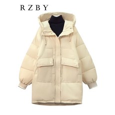 패딩코트 면 패딩 재킷 느슨한 방풍 다운 짧은 파카 겨울용 후드 단색 여성 캐주얼