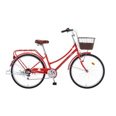 [스마트자전거] 클로이 26인치 7단 시티형 바구니 자전거 2021, 레드