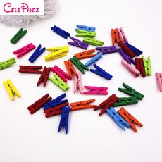 50 pcs 25mm 미니 나무 클립 natuarl 캔디 사진 클립에 대 한 다채로운 나무 클립 clothespin 공예 장식 클립 pegs|clips for photos|cl, 1개, Colorful, 50PCS