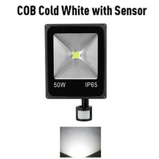 LED 투광 조명 야외 램프 Led 스포트라이트 반사경 센서 10W 20W 30W 50W 방수 정원 12V 220V 110V, [08] COBWhite with Sensor, [03] AC 220V 30W, 1개
