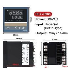 부화기 계란부화기 달걀부화기 병아리부화기 인큐베이터스마트 온도 컨트롤러 REX-C900 범용 입력 4-20mA, 06 C900 MAN 380VAC, 1개