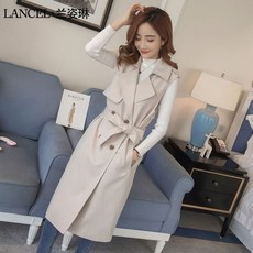가을 여성 조끼 민소매 느슨한 트렌치 코트 조끼
