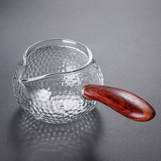 주전자 차주전자 컵 주입용 유리 손잡이 나무 내열성 티팟 저스티스 쿵푸 찻주전자, B, 1개