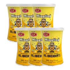 [BIGHAND] 머거본 허니버터 아몬드 캔 (130gX6EA) 1통, 130g, 6개