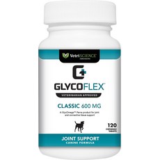 VetriScience GlycoFlex Classic 600Mg 강아지를 위한 츄어블 정제 관절 보조제, 120 count, 1개 - 글라이코플렉스