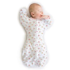 SwaddleDesigns 신생아용 나비잠 우주복 3-6개월용, 수채화 써니 데이즈