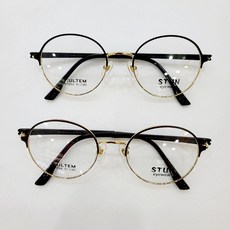 동그리안경 STUN 7254 51 블랙골드/브라운골드 하금테 동글이
