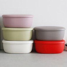 실리콘 샐러드 밀폐용기 올리브, 1개