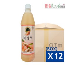 청솔 복숭아원액 835ml, 12개, 12개