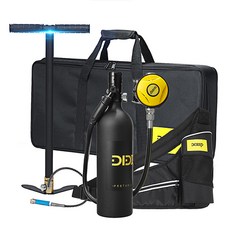 DIDEEP 4000pro 휴대용 미니 스쿠버 다이빙 산소통 1L 세트 펌프 수납백 보관백-블랙