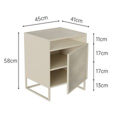 침대옆수납장 테이블 틈새 모던 3단 북유럽 낮은 수납장 거실 침대선반, 2. 크림 오른쪽 문 - 머릿장