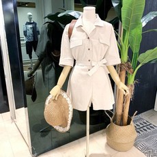 남성린넨반바지점프수트