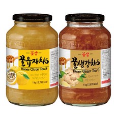 꽃샘 꿀유자차S 1kg + 꽃샘 꿀생강차S 1kg