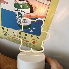 LED 안방 등이쁜이 작은 애 이모 침대머리 INS 푸들 선물 소녀마음 분위기, 곰돌이