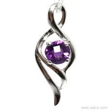 천연자수정목걸이