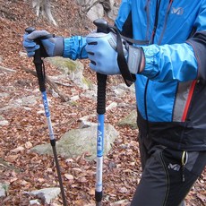 튼튼한 등산용스틱 3단 지팡이 초경량 등산스틱, 검정