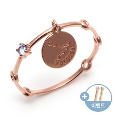 [비앤비골드]18K 아쿠아마린 물고기자리 반지 RSS18329