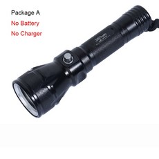 해루질랜턴 다이브로이드 수중랜턴 E2 LED 수중 스쿠버 램프 다이빙 손전등 edc IPX8 토치 장비 100m 방수 라이트 슈트 수영 랜턴, Package A