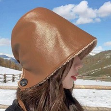 [마물샵] 남녀공용 양면가능 인조가죽 벙거지 모자