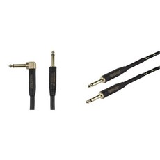 Monoprice 14인치 TS 수 직각 기타악기 케이블 10피트 파란색 20AWG 편조 재킷 금도금 천 시리즈, Instrument Cable Cord + Cable