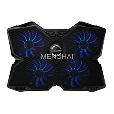 MENGHAI갈수록 쿨해지는 얼음마2 노트북 히트싱크 컴퓨터 브래킷 히트싱크 베이스 히트싱크 팬 4개DSSAD65, 청색