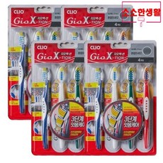 소소한생활 크리오 지오엑션 혼합미세모 칫솔 4입 X 4개